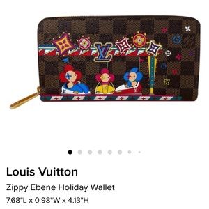Louis Vuitton Brown Multicolor Zippy Ebene Holiday Wallet